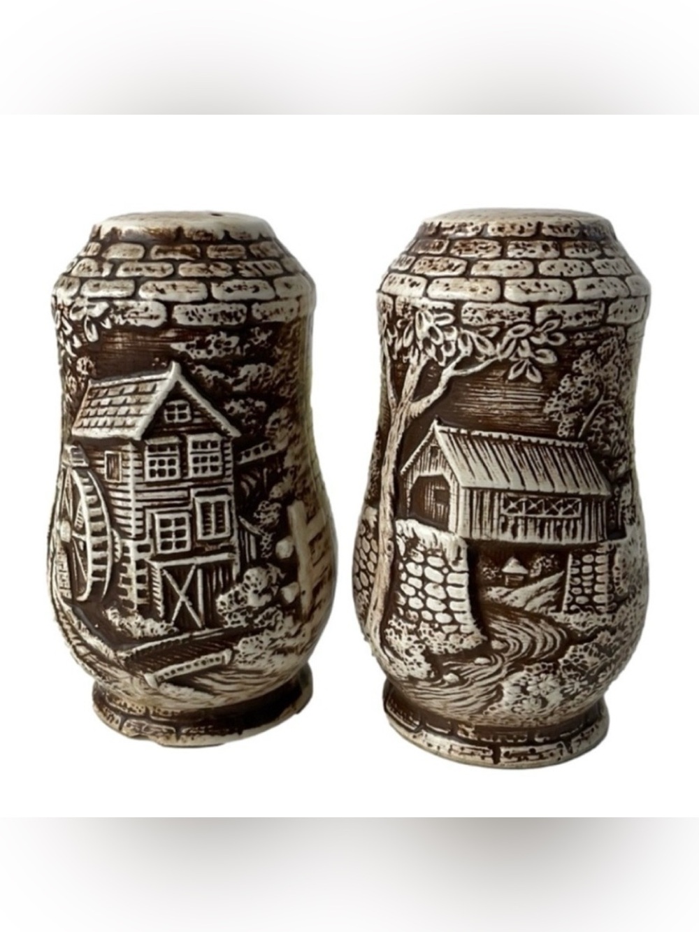 Vintage Country Charm Large Salt and Pepper Shakers